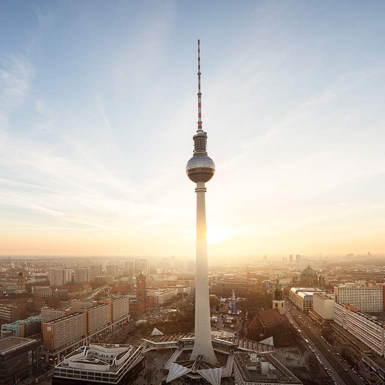 The observation deck of the Berlin television tower.